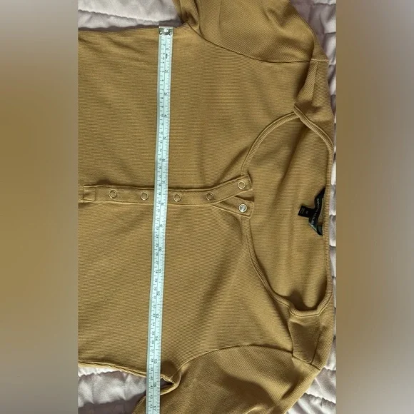 Banana Republic Long Sleeve Henley Top in Camel Brown - Picture 6 of 6